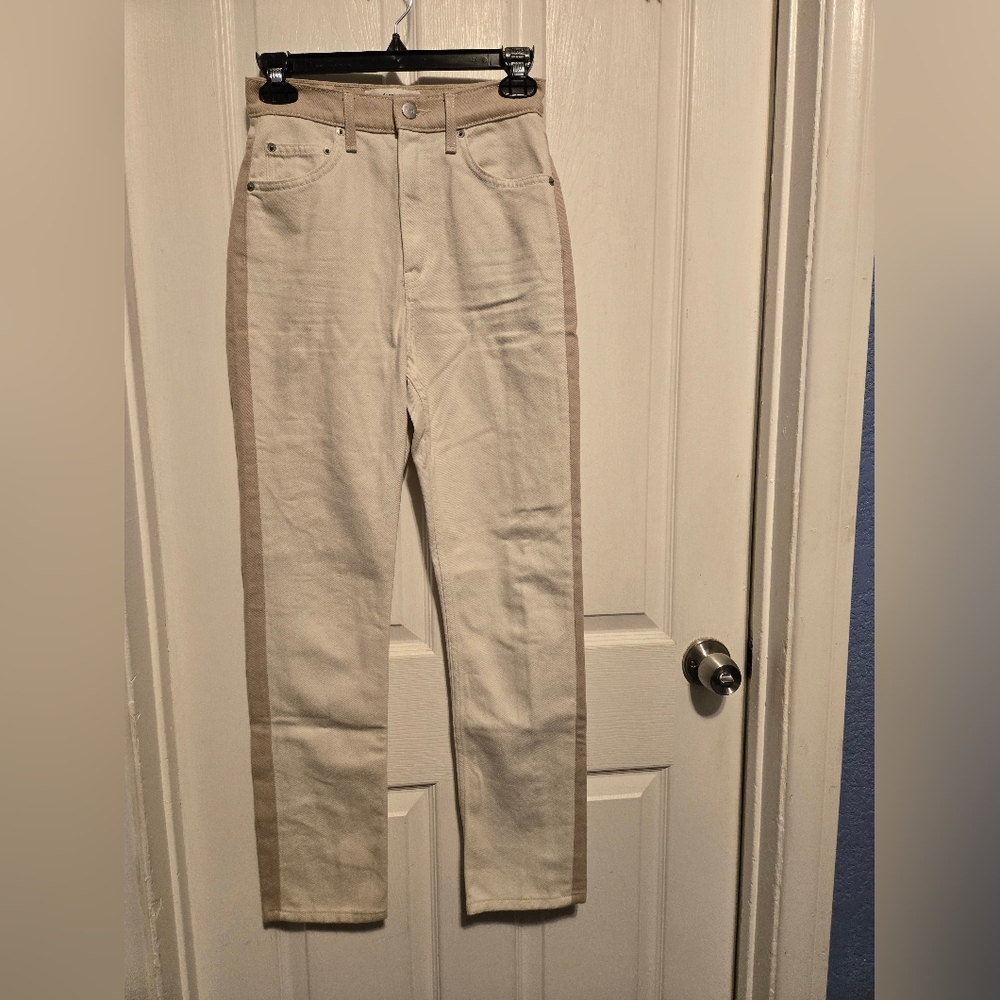 Reformation High Rise Straight Jeans Women's Color Beige/Cream Size 24